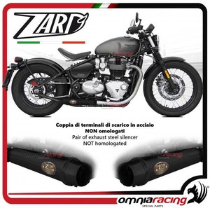Zard Pair Of Exhaust Steel Black Silencer Not Homologated Triumph