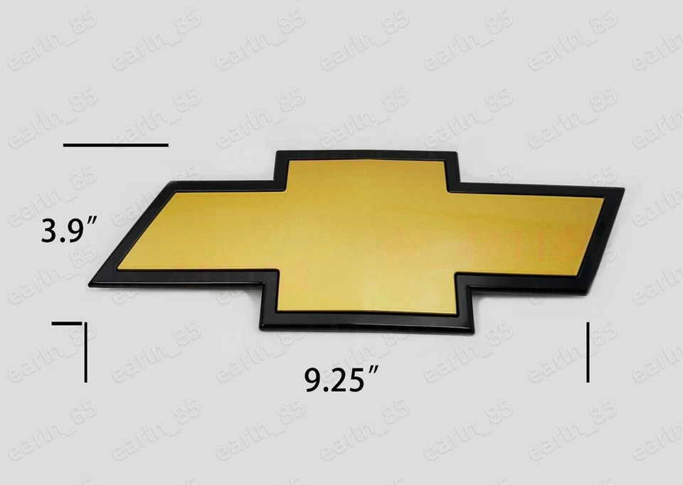 Front Bowtie Emblem Gold Black 2007-13 Silverado 1500 & 2007-2010 2500HD 3500HD - Image 2 of 4