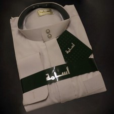 Cashual Kaftan Men Size 58 USAMA Men's Kaftan in White Fabric Silk M27