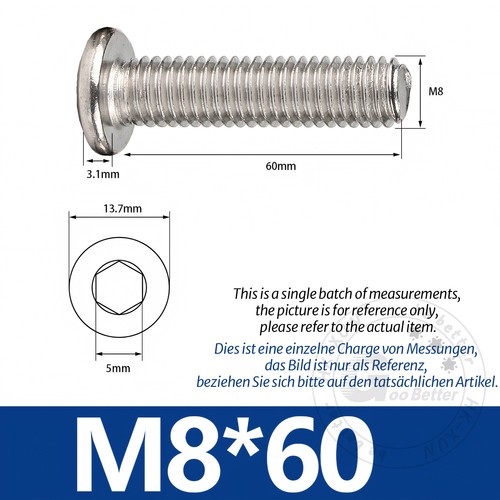 CONECTOR JUNTA MUEBLES PERNOS FIJACIONES CABEZA LLAVE ALLEN A2 ACERO INOXIDABLE - Imagen 128 de 185