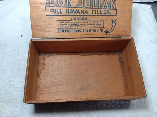 Don Julian full Havana filler cigar wooden box , made in Tampa Tabacco EMPTY - Picture 5 of 8