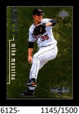 1-1999 UPPER DECK BLACK TRIPLE DIAMOND MIKE MUSSINA ORIOLES 1145/1500 CARD#14