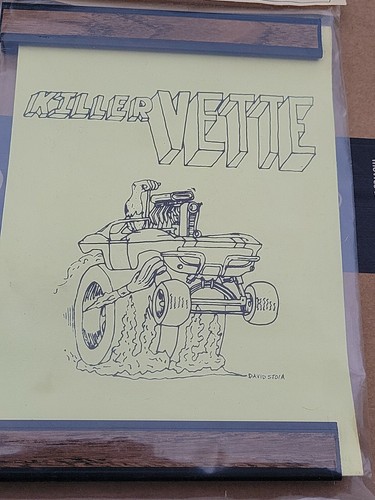 VINTAGE KILLER VETTE MINI POSTER HOT ROD ART NOS - Picture 3 of 5