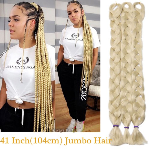 Natural 82" Expression Jumbo Braids Real Long Braiding Sew In Hair Extensions - Picture 7 of 22