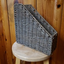 Seagrass Office Desktop Magazine File Folder Basket Home Office Organizer Rustic