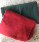Lot- 2 Plush Fleece Polyester Fabric Classic Red 33”x45” Dark Green 42” Wide 1yd