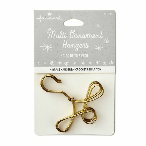 Hallmark Ornament Hooks Special Brass Hangers for 3 Miniature Ornaments