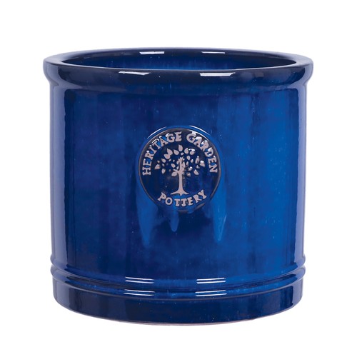 Blue Heritage Cylinder Garden Ceramic Planter Plant Flower Pot - Frost Proof - 第 4/5 張圖片
