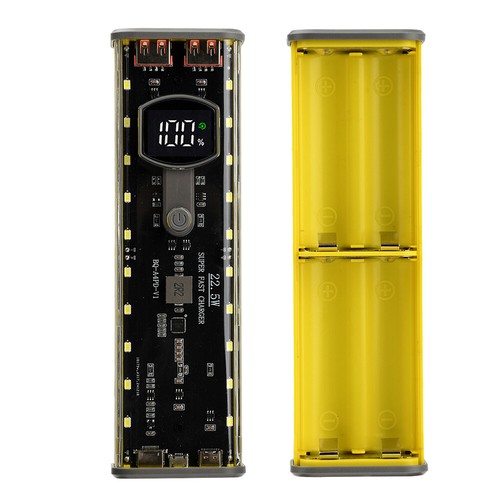 Transparent Battery 4x21700 Box DIY Kit Fast Charging Mobile Power Bank Case - Photo 23 sur 23