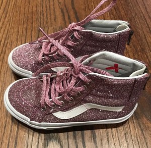 pink glitter vans kids