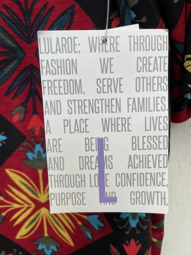 LulaRoe Irma Women's Floral Multi-color Hi Low Top Size L  - Picture 4 of 12