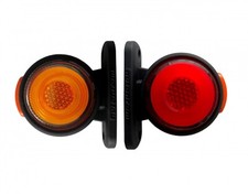 Set of 2 Neon Led Side Rubber Markers Red Amber 3 Side Lights For Truck Lorry