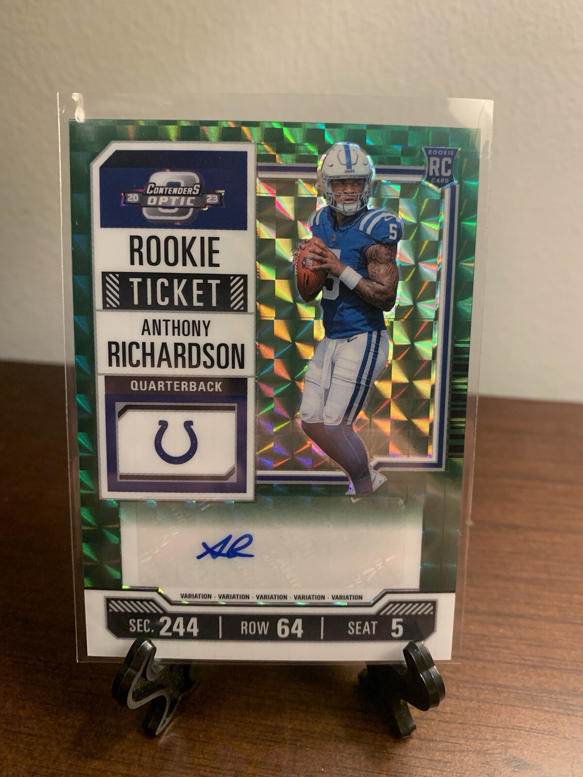 2023 Zenith Contenders Optic Preview Anthony Richardson Ticket Green Auto /23