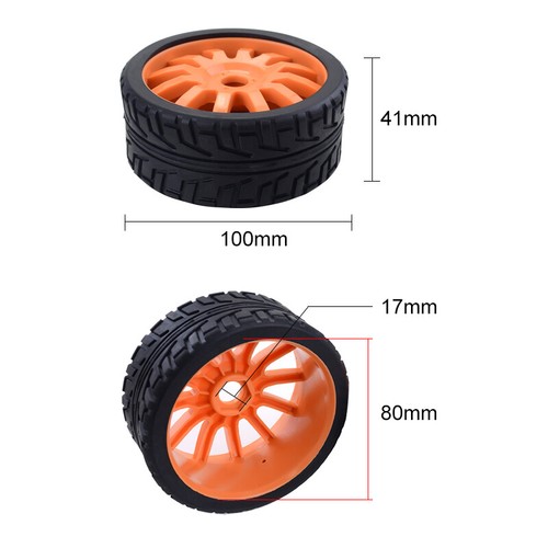 2PCS RC Car Rubber Tires Wheels for Redcat HSP HPI Hobao 1/8 On-road Car - Picture 7 of 12