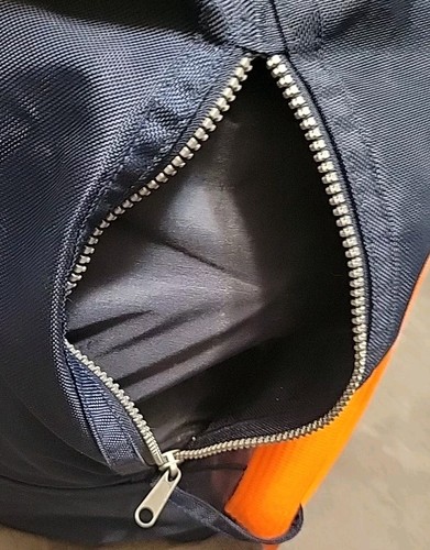 Vtg Girl's Limited Too Navy & Orange Drawstring Duffle Bag W/Handle Clean 18x15" - Picture 7 of 11