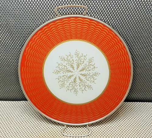 Antik Plateau Dekorativ Oder Service Rund Oberschicht aus Glas - Bild 7 von 9