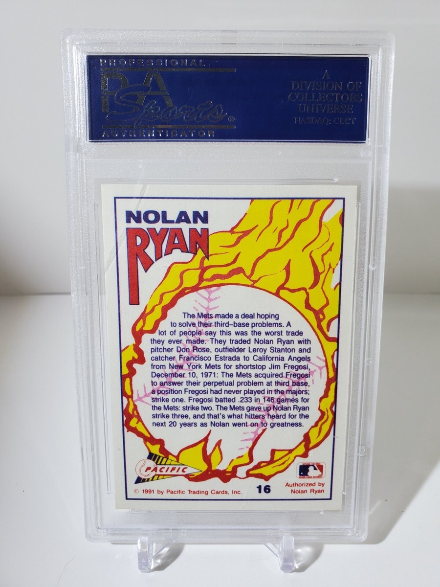 1991 Pacific Nolan Ryan #16 One Of The Worst Trades Graded PSA 10