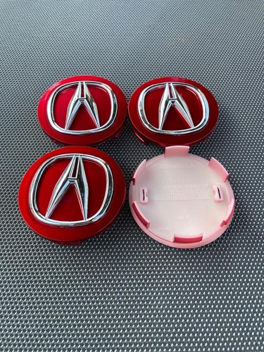 ACURA SET OF 4 Red 69 mm/2.71 in Wheel Center Caps - Satisfaction Guarantee - Picture 3 of 10