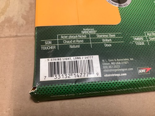 Elixir Strings 14777 Nanoweb Electric Bass Guitar Strings - .045-.130 Light Long - Picture 2 of 2