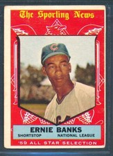 1959 Topps #559: ERNIE BANKS All-Star High # SP, Chicago Cubs AS ~ GOOD to VG