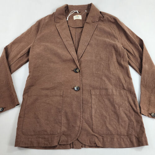 Marine Layer blazer jacket womens M Medium pockets brown buttons hemp - Picture 5 of 15