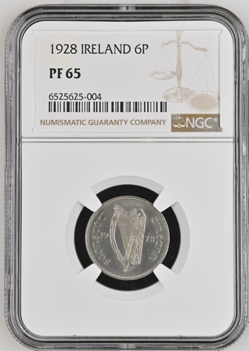 Ireland 1928 Free State 8pc Proof Set - SPECTACULAR QUALITY! NGC GRADED - Picture 9 of 16