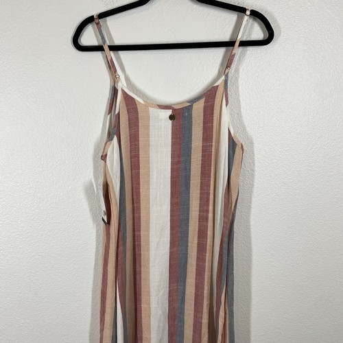 Rip Curl Classic Surf Drifter Striped Midi Dress Size Large Side Slit Beach NWT - Picture 7 of 14