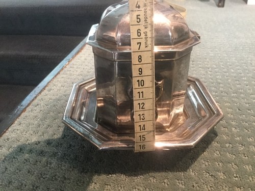 Antique Brass Lion Paw Jardiniere Cache Pot Centerpiece Claridge Silver plated - Foto 12 di 12