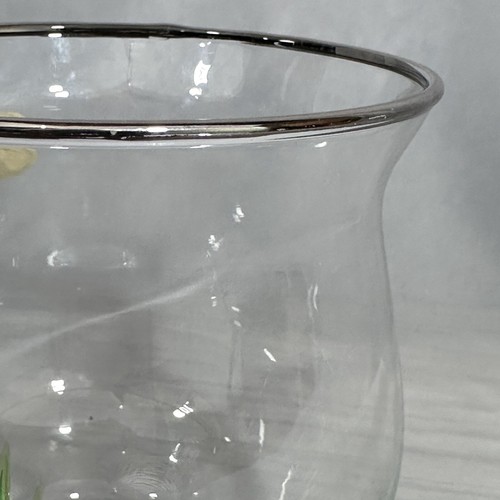 VTG FENTON Artware 25th Anniversary Crystal Vase Bowl Hand Painted Cut Glass - Picture 12 of 14