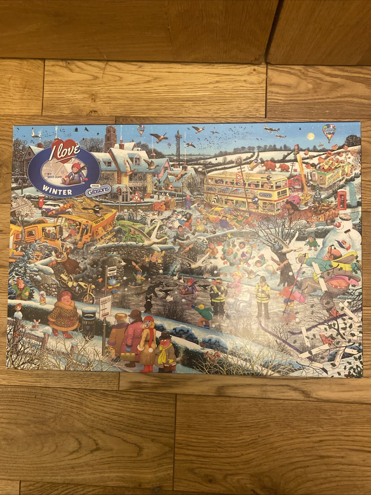 Gibsons Mike Jupp I Love Winter 1000 Piece Jigsaw Puzzle Complete