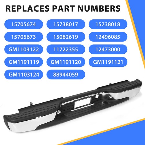 Complete Chrome Rear Bumper for 1999-2007 Chevy Silverado GMC Sierra 1500 2500 - Picture 3 of 24