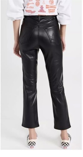 Ladies Mother The Insider Ankle Faux Leather Jeans In Faux Show Black Size 30 - Bild 2 von 15