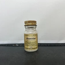 PHENOLAX WAFERS UPJOHN VINTAGE GLASS BOTTLE. WITH PAPER LABEL. Benefits Charity
