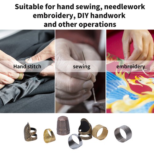 Sewing Thimble Adjustable Finger Protector Shield Pin Needles Set Craft Tool AU - Picture 4 of 11