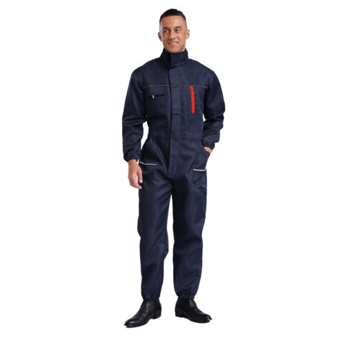 Men Unitard Wear-resistant Coveralls Cleanroom Jumpsuit Spray Leotard Mechanic - Picture 21 of 43