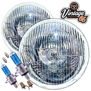 Classic Triumph Domed 7/" Halogen Conversion Headlight Kit /& Mounting Bowls
