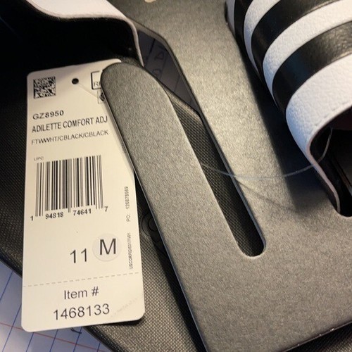 Sandalo Adidas Adilette unisex slide bianco/nero taglia uomo 13/donna 14 - Foto 5 di 7