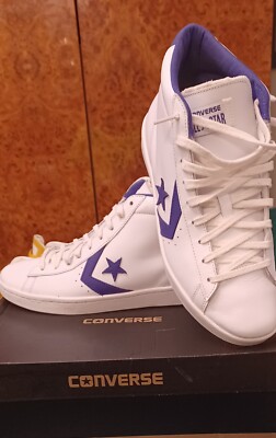 Converse Pro Leather All Star High Top White/Purple Men s Size 9
