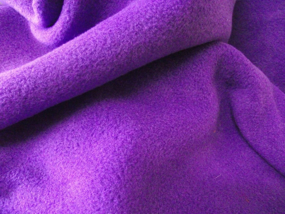 CRS FUR FABRICS QUALITY Anti Pil Polar Fleece Fabric Material - PURPLE