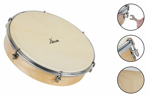 12" Hand Trommel Rahmentrommel Frame Drum Percussion Tamburin Natur Fell - Bild 6 von 9