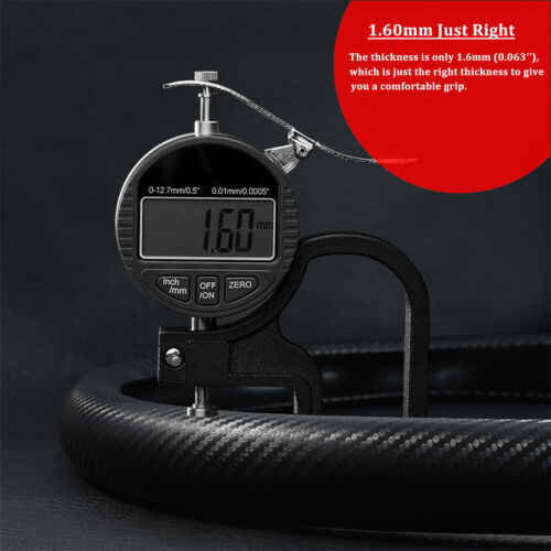 Universal 38 cm Car Steering Wheel Cover Carbon Fiber Non-Slip Accessories Black - Picture 7 of 10