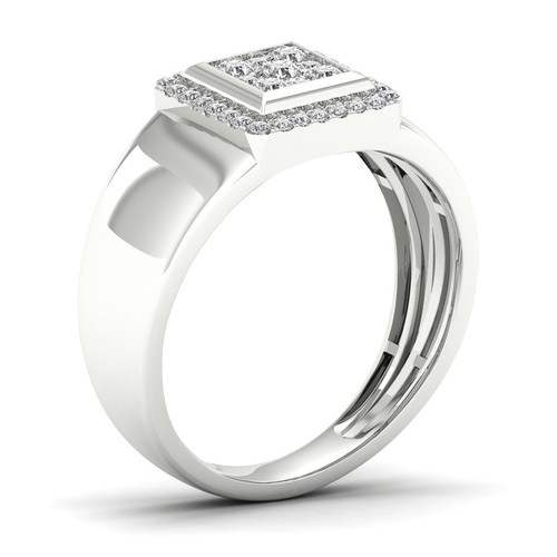 1/2Ct Diamond Wedding Band Ring Size 6.5 in 10k White Gold Color H-I, Clarity I2 - Picture 3 of 4