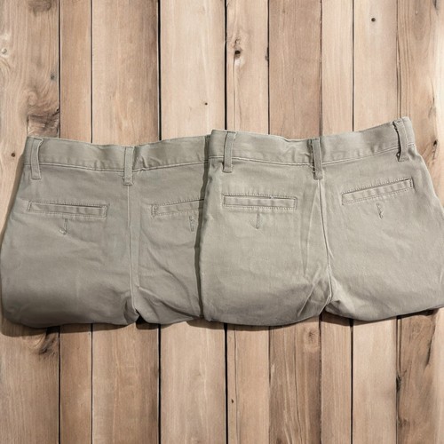 BACK TO SCHOOL Boys A+ Khaki Uniform Flat Front Pants Size 6 TWO PAIRS - Picture 2 of 4