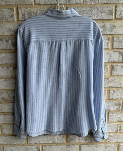 Levi's Classic Striped Long Sleeve Linen Blend Button Up Shirt Women's Size XXL - Picture 2 of 9