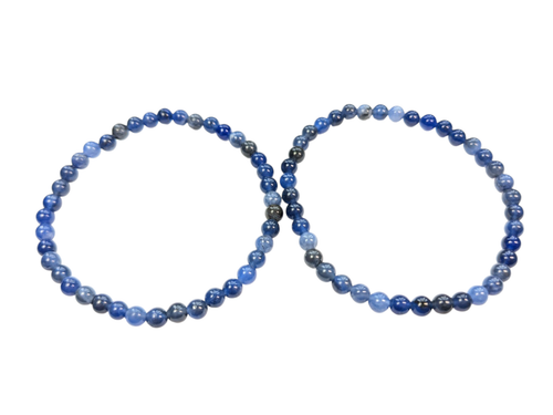 2 Elegant Genuine Gemstone Sodalite 4mm Bracelet 7 inch Bead Blue Gift 238 - Picture 4 of 12