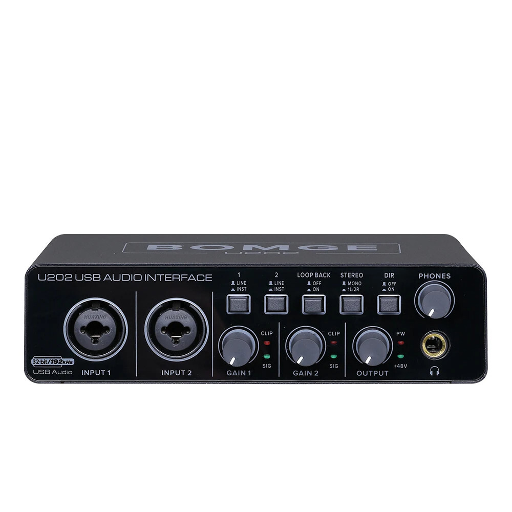 BOMGE USB Audio Interface XLR/TSR/TS Port (32-Bit/192kHz)+48V