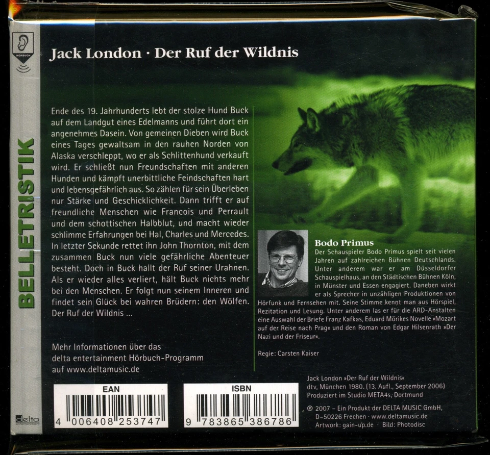 Jack LONDON★DER RUF DER WILDNIS★Bodo PRIMUS liest UNGEKÜRZT★4-CD★SEHR GUT★ - Bild 4 von 4