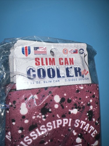 Mississippi State Bulldogs 12oz. SCHLANKER 2-SEITIGER DESIGN DOSENHALTER NEU Coozie - Bild 3 von 4