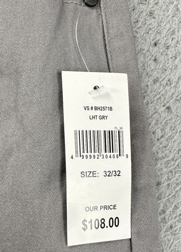 Tailor Vintage Pants Mens 32X32 Canaan Light Grey Straight Slim Fit Stretch NEW - Picture 2 of 14