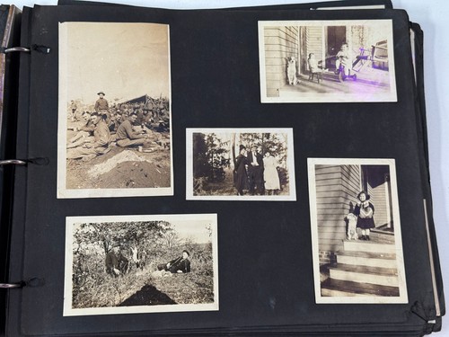 Antique (180+) Photo album WW1 army soldiers trains costumes farm rural Oklahoma - Picture 3 of 13